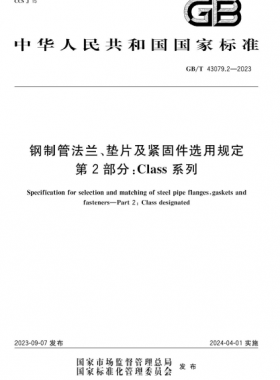鋼制管法蘭、墊片及緊固件選用規(guī)定 第2部分：Class系列國標(biāo)/T 43079.2-2023
