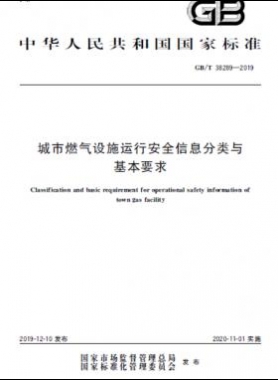 城市燃氣設(shè)施運行安全信息分類與基本要求國標(biāo)∕T 38289-2019